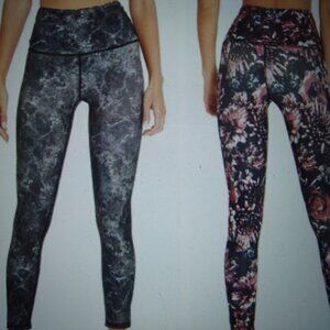 NWT Marika Reversible Midnight Floral & Marble Crack 25'' Leggings sz M